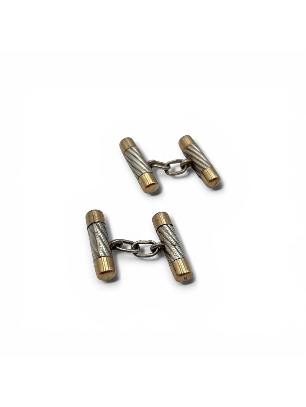 Tiffany Co. Vintage TwoTone Gold & Sterling Silver Cufflinks